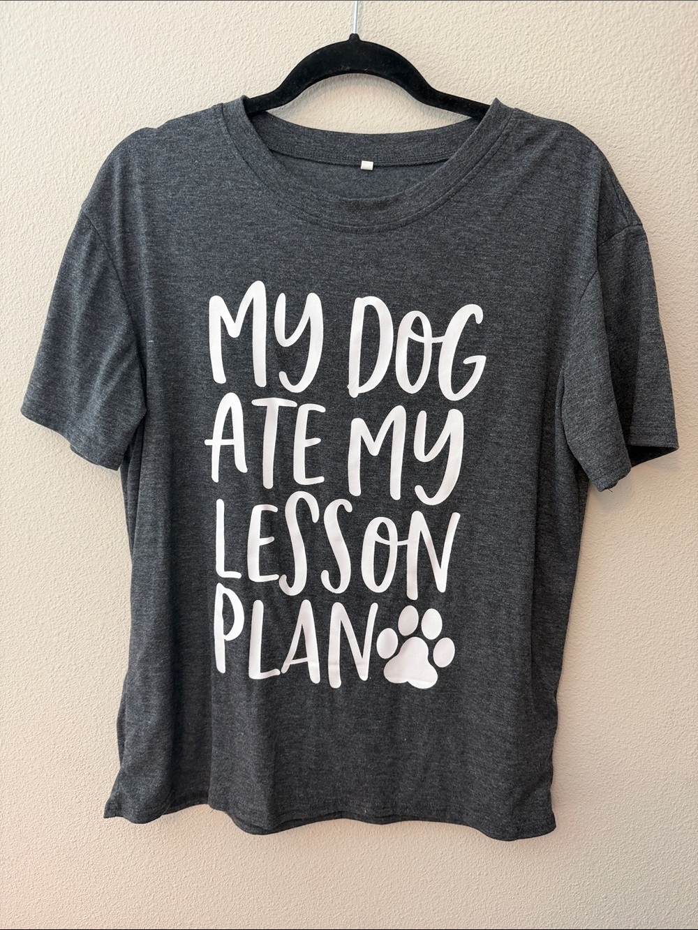Source Unknown Heather Charcoal Dog Lover T-Shirt with White Text